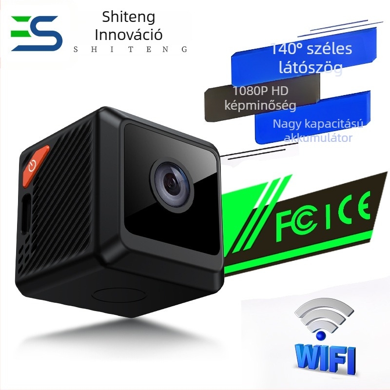 W02 WiFi kamera 1080P éjjellátóval, TF-kártya tárhely, akkumulátor 1–3 óra