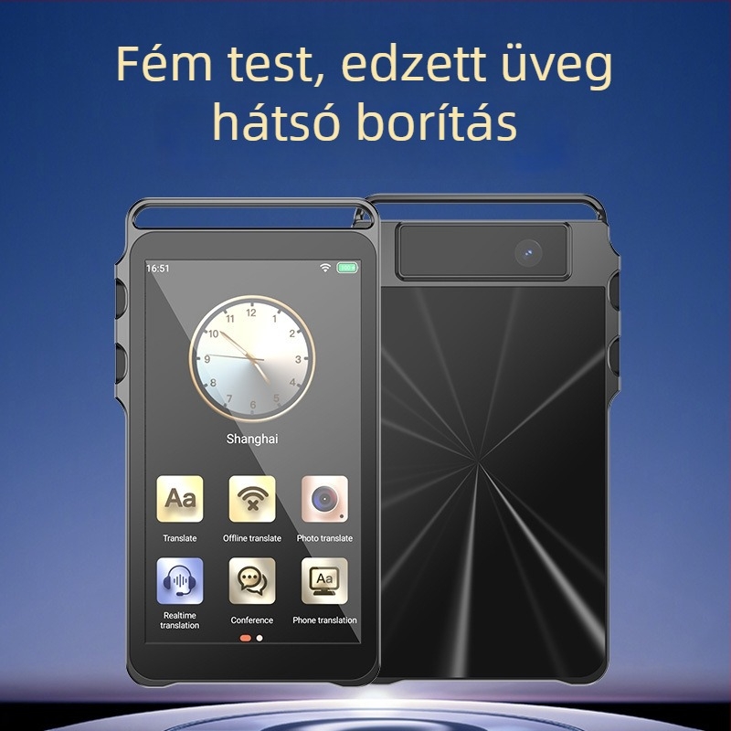 Többnyelvű fordító egyidejű tolmácsolással, offline AI angol nyelvi tanulás, konferencia-rögzítés, fotófordítás, Type-C interfész