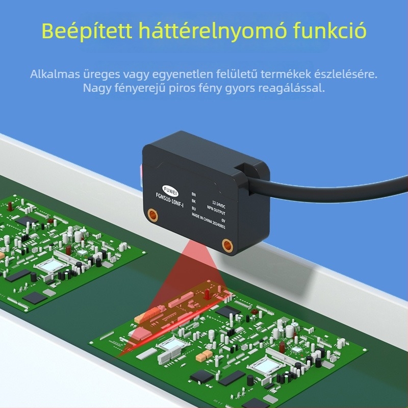 Fotóelektrikus kapcsoló érzékelő FGNS10-10NF-I, FGNS10 sorozat, diffúz reflexió, háttérszűrés, kivágás-észlelés