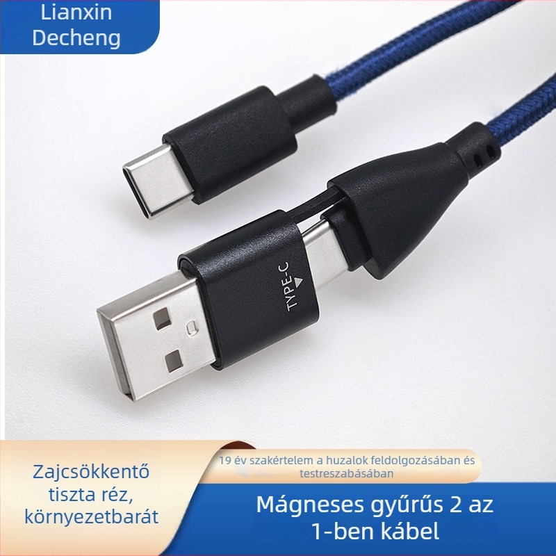 Személyre szabott 2-in-1 mágnesgyűrűs USB-C adatkábel digitális fényképezőgépekhez – zajmentes adatátvitel