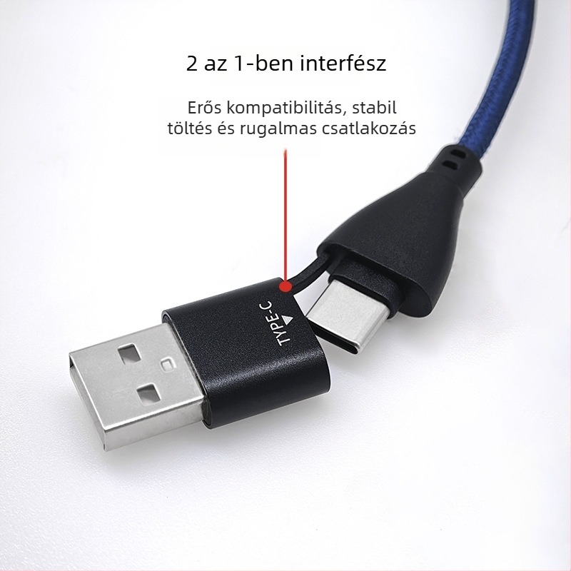 Személyre szabott 2-in-1 mágnesgyűrűs USB-C adatkábel digitális fényképezőgépekhez – zajmentes adatátvitel