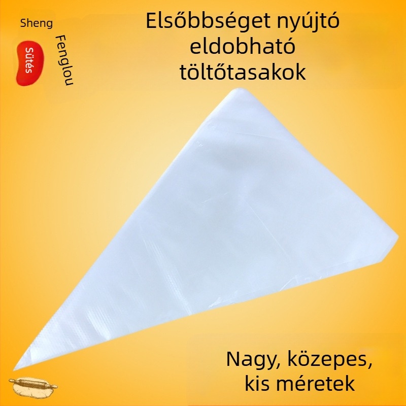 PE műanyag díszítő tasak, egyszer használatos, egyszínű, felirat nélküli, krém és bébiételhez, csomagolás kb. 100 darab, élelmiszer minőség