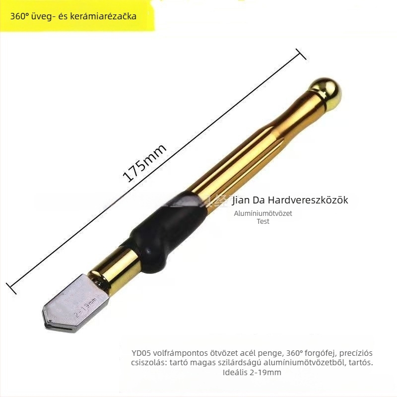 Üvegvágó, Jianda márkájú, Red Box Glass Cutter modell, 3-12-es tartomány