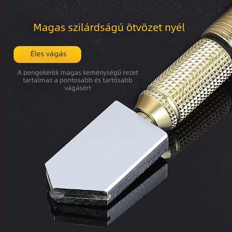 Üvegvágó kés csempe vágáshoz, magas pontosságú kézi kaparó a temperált üveghez