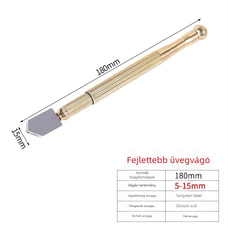 Üvegvágó kés csempe vágáshoz, magas pontosságú kézi kaparó a temperált üveghez