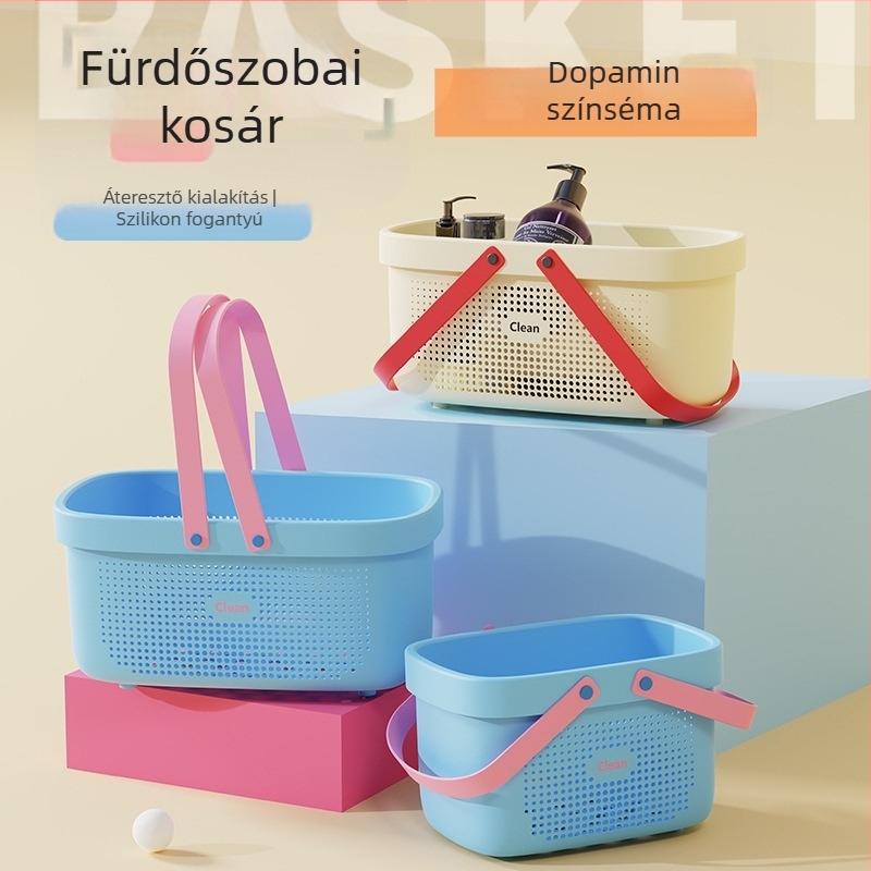 Fürdőszobai tárolókosár, üreges kialakítás, kiváló PP anyag, modern egyszerű stílus, 28 db a dobozban