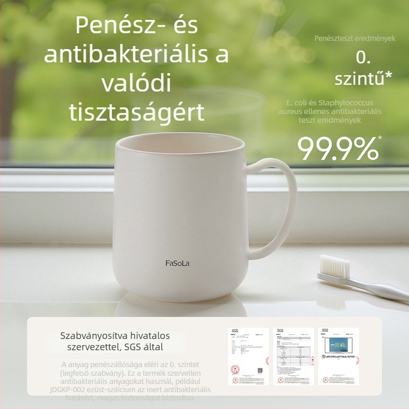 FaSoLa fogkefés pohár, élelmiszer-klassz, penészmentes és antibakteriális, PP anyag, modell Yf-427, otthoni használatra