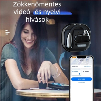 AI intelligens fordítófülhallgató Bluetooth-kapcsolattal, T19, iOS/Android kompatibilitás, 10 m hatótávolság, beszédfordítás, zenelejátszás és hívásfogadás