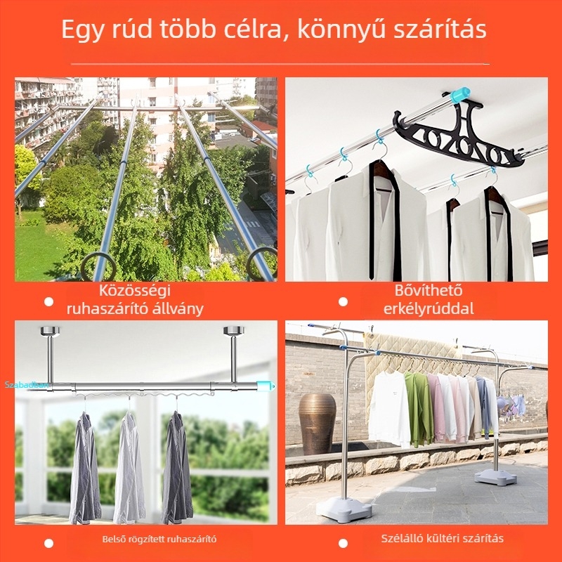 Jia yixin rozsdamentes acél ruhaszárító rúd balkónra, 2024-es bevezetés
