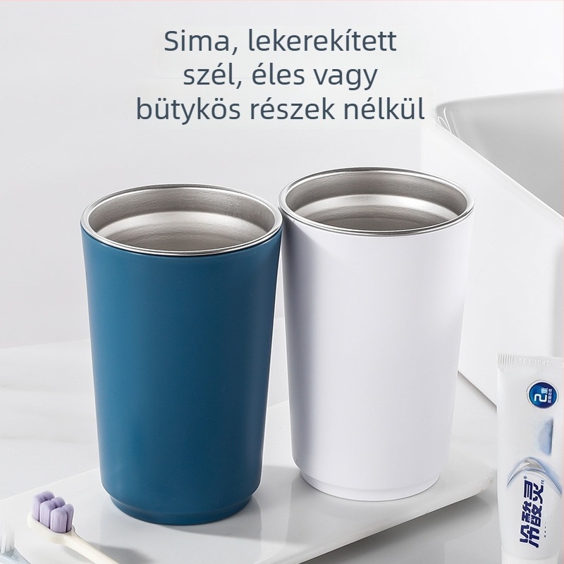 304 rozsdamentes acél belső, külső PP bevonattal rendelkező többfunkciós fürdőszobai pohár, súlya 230 g, logó nyomtatás elérhető
