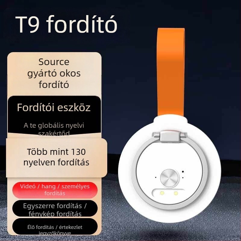Qin shi T9 okos beszédfordító utazáshoz – Bluetooth, 5–10 m hatótávolság, ötvözetes test, 30 g, OEM logó nyomtatás