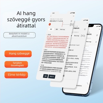 AI- rögzítő toll ChatGPT-alapú átirattal és fordítással, Bluetooth, alkalmazásvezérlés, MP3/WAV formátumok, TF-kártya