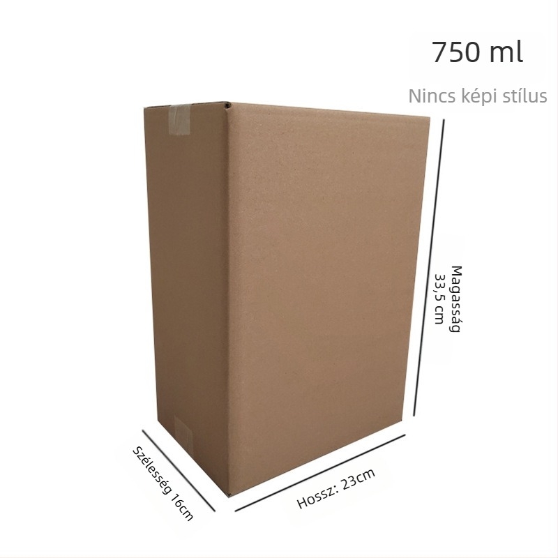 Bor ajándéktok összecsukható kartonból, öt rétegű, szegecsek nélküli kivitel, hullámkartonból, nyomás- és esésálló