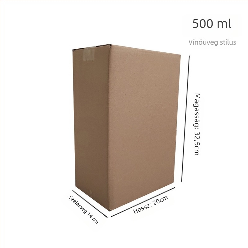 Bor ajándéktok összecsukható kartonból, öt rétegű, szegecsek nélküli kivitel, hullámkartonból, nyomás- és esésálló