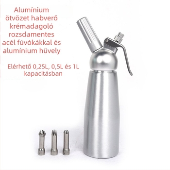 Dekoráló pisztoly alumínium testtel krémhabosításhoz, CMC Márka, kávé díszítő eszköz