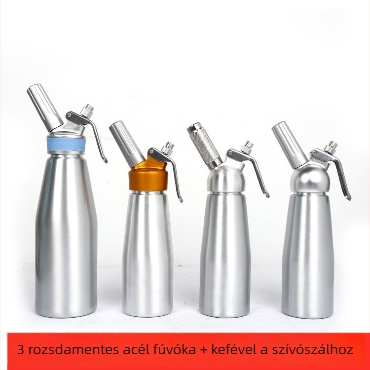 Dekoráló pisztoly alumínium testtel krémhabosításhoz, CMC Márka, kávé díszítő eszköz