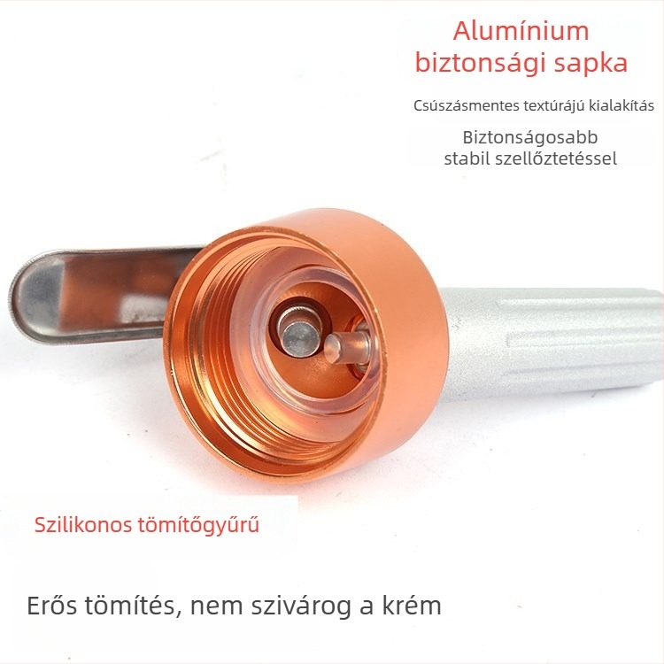 Dekoráló pisztoly alumínium testtel krémhabosításhoz, CMC Márka, kávé díszítő eszköz