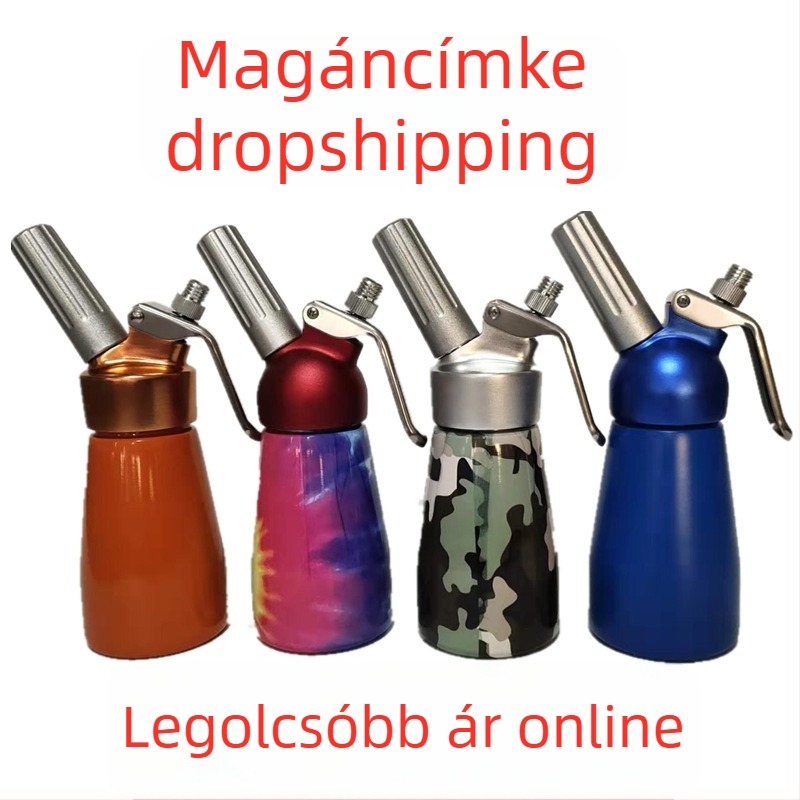 Dekoráló pisztoly alumínium testtel krémhabosításhoz, CMC Márka, kávé díszítő eszköz