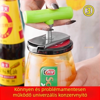Konzervnyitó, rozsdamentes acél, multifunkcionális üveg- és doboznyitó