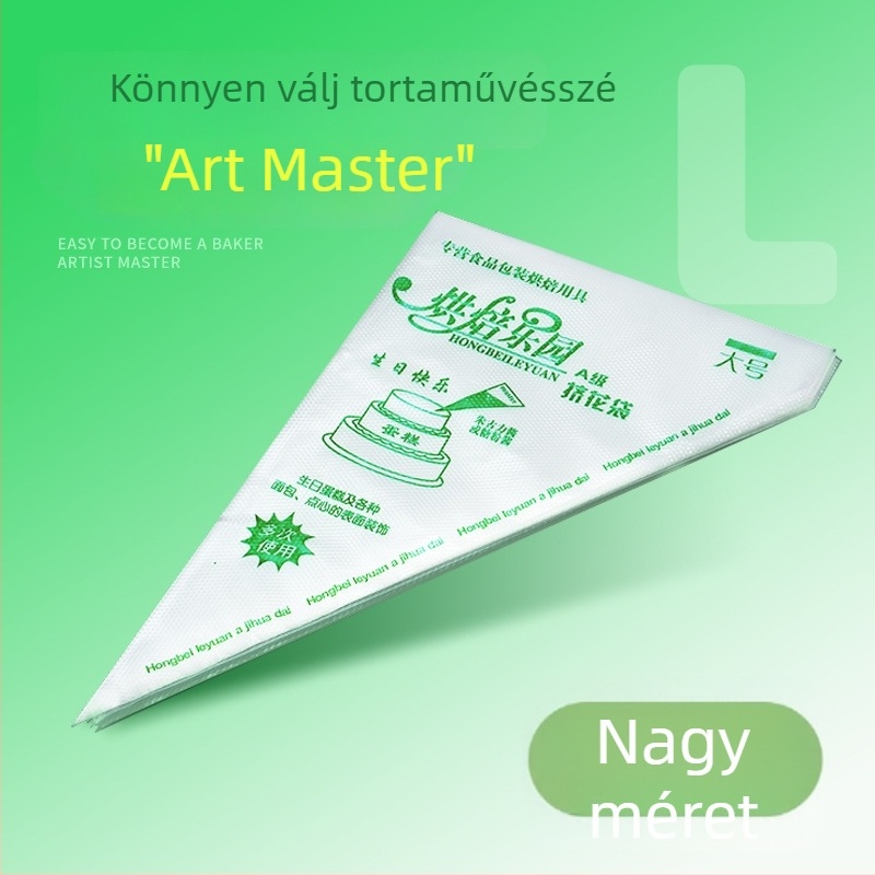 Eldobható tortadíszítő zsák – vastag falú, élelmiszer-minőségű, nagy és közepes méret