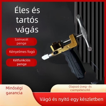 2-in-1 csempevágó és nyomvonal eszköz üvegvágóval és gyémántos éllel