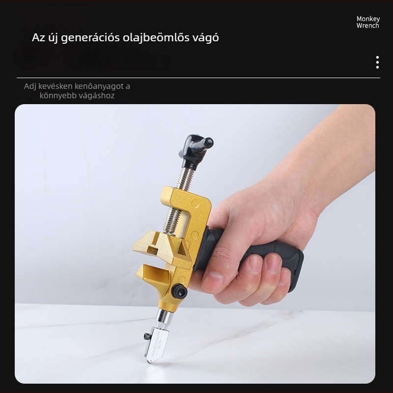 2-in-1 csempevágó és nyomvonal eszköz üvegvágóval és gyémántos éllel