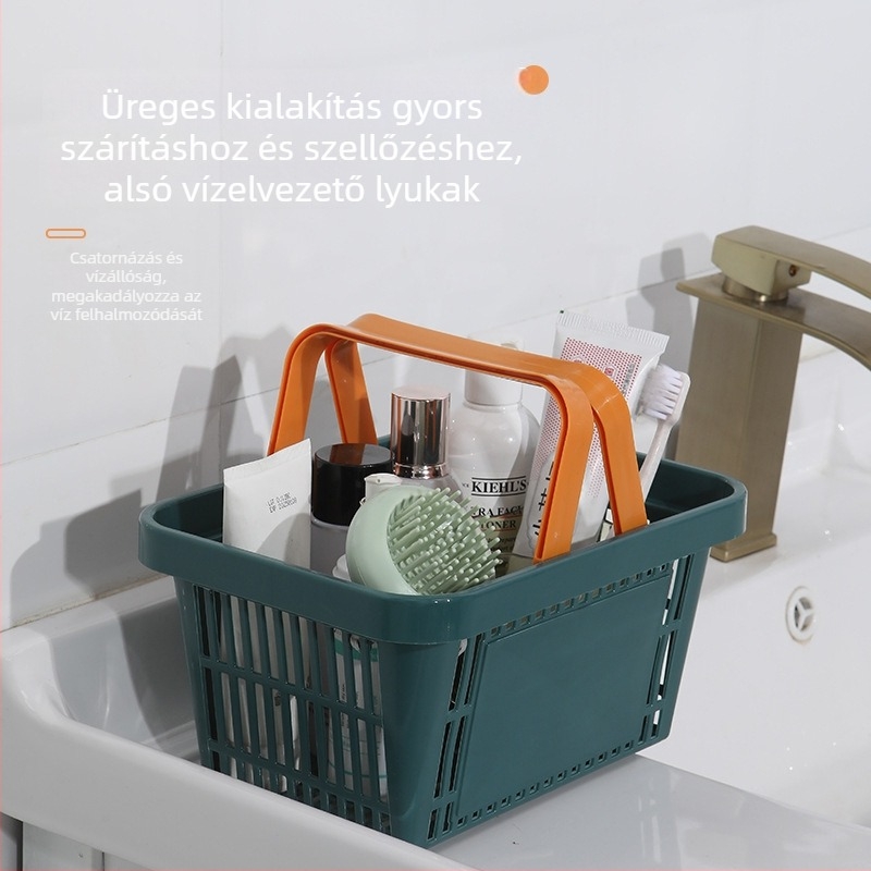 Kézi műanyag zuhanykosár, modell 01, modern minimál stílus (PP, Modell 01, modern minimál stílus, tárolókosár, 2024)