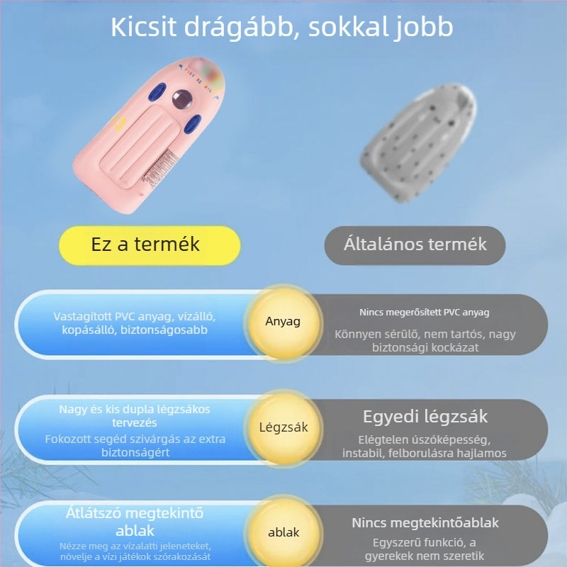 Felfújható gyerekeknek szörfdeszka fogantyúval – PVC anyag