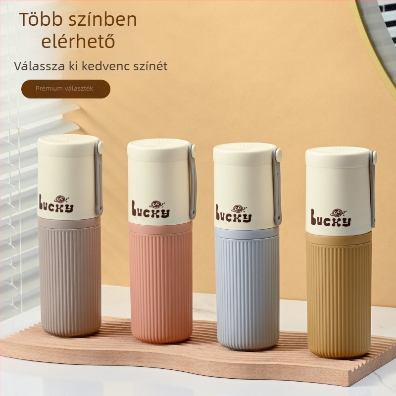 Utazó fogkefe pohár és öblítő pohár készlet, műanyagból, konvencionális specifikáció, csomagolás 160 db, logó nélküli