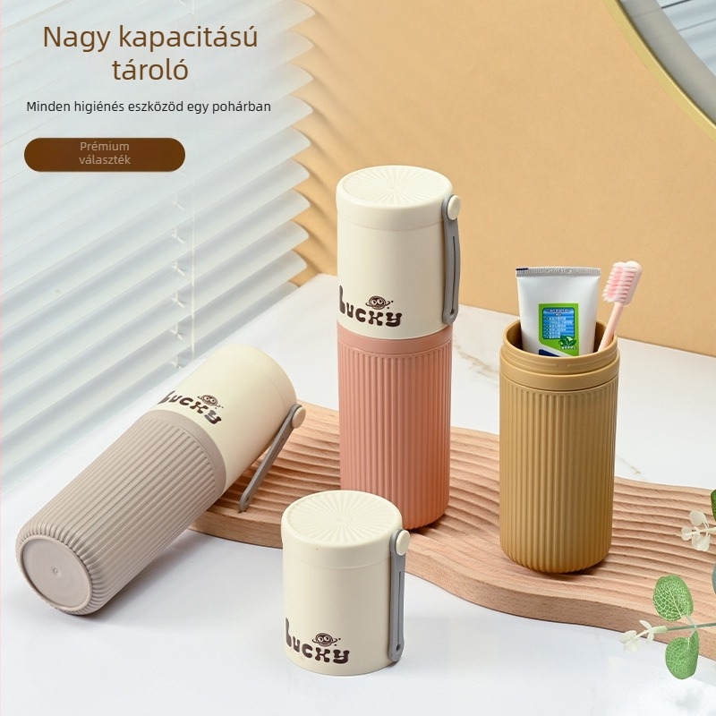 Utazó fogkefe pohár és öblítő pohár készlet, műanyagból, konvencionális specifikáció, csomagolás 160 db, logó nélküli