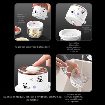 Bosans vezeték nélküli elektromos fokhagyma paszta őrlő, multifunkcionális konyhai készülék, üveg+PP ház.