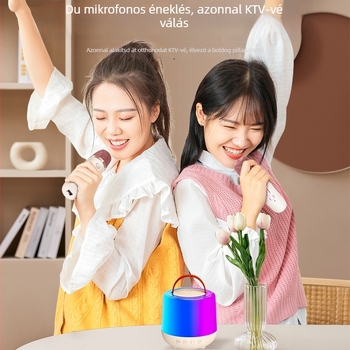 Vezeték nélküli karaoke hangszóró integrált mikrofonnal és beépített akkumulátorral, 5W, Bluetooth 5.3, 20Hz–20kHz, IPX3