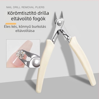 Manikűr díszítő elemek eltávolítására szolgáló fémpáros fogó – Könnyű eltávolítás rhinestones, ékszerek, köröm részek és fémláncok számára (ajándékdobozos csomagolás)