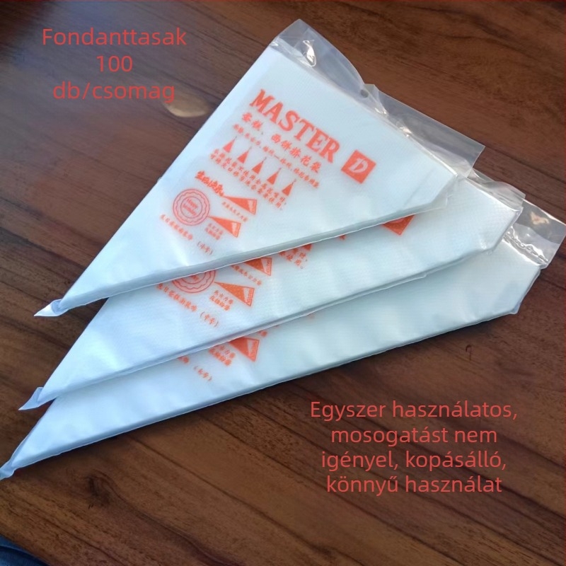 HDPE anyagú díszítő tasak készlet, szabálytalan formájú, 100 db/csomag, díszítő tippek