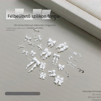 Gél manikűr szilikon forma – masni alakú, 3D DIY ékszerforma körmöknek, 45,3 g