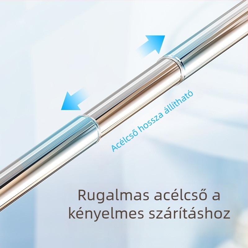 Kinyitható ruhaszárító rúd szívófejjel, fúrás nélkül, erkélyre, rozsdamentes acél törölközőtartó