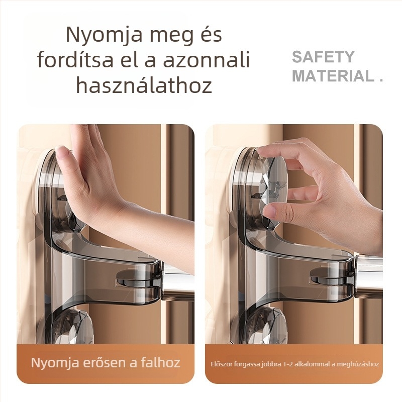Kinyitható ruhaszárító rúd szívófejjel, fúrás nélkül, erkélyre, rozsdamentes acél törölközőtartó