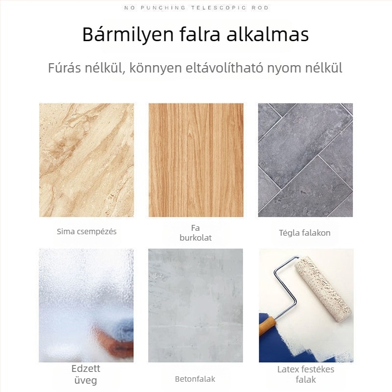 Teleszkópos ruhaszárító rúd erkélyre és a fürdőszobába, kihúzható függönyrúd, belső használatra — Márka: Más; Anyag: Más; Testreszabás: Nem; Stílus: Modern egyszerűség