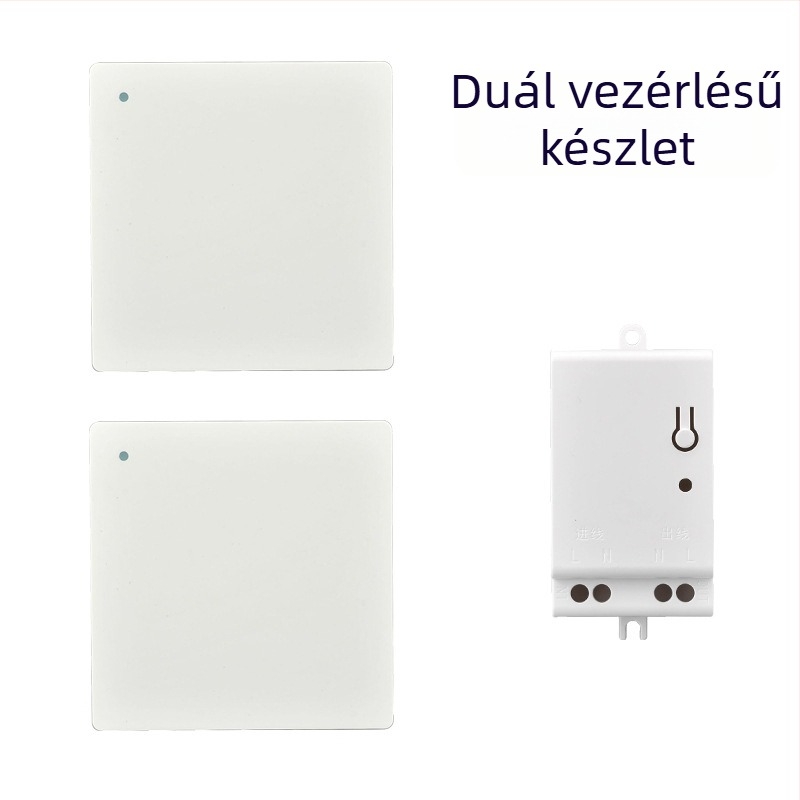Vezeték nélküli távirányítós lámpakapcsoló falpanel, önálló energiaellátás, beltéri használatra, -20–55 °C
