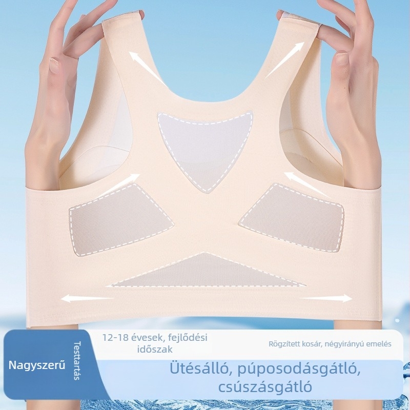 Sima varrás nélküli sportmelltartó tiniknek, 11–18 éveseknek, lélegző és támogató