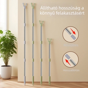 Rozsdamentes acél ruhaszárító rúd meghosszabbítással, otthoni és kollégiumi használatra