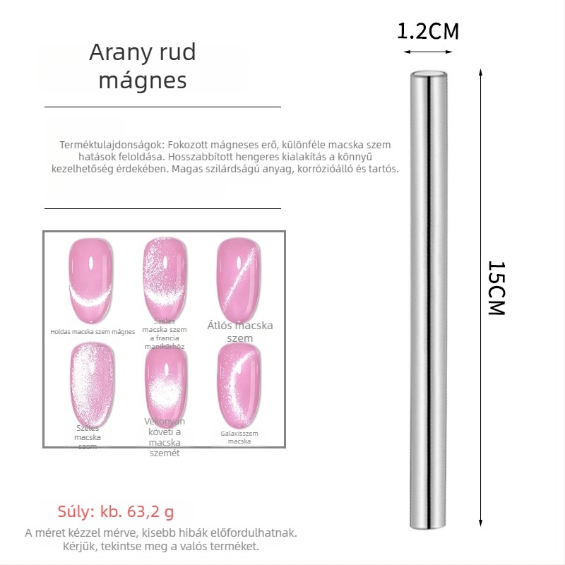 Köröm mágnes macskaszem effekt - Multifunkcionális kettős fejű hengeres állandó mágnes, rozsdamentes acél 23 g