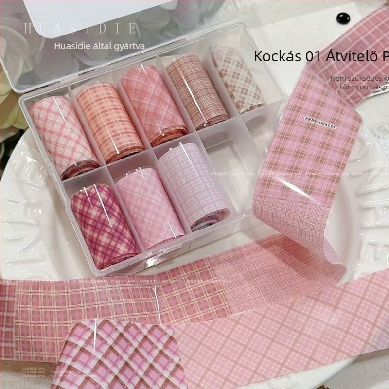 Körömátvivő transzferpapír – Mintázat: pillangó, csillagok; Stílus: aranyos, francia, kissé friss, könnyű luxus; Eredet: Zhejiang