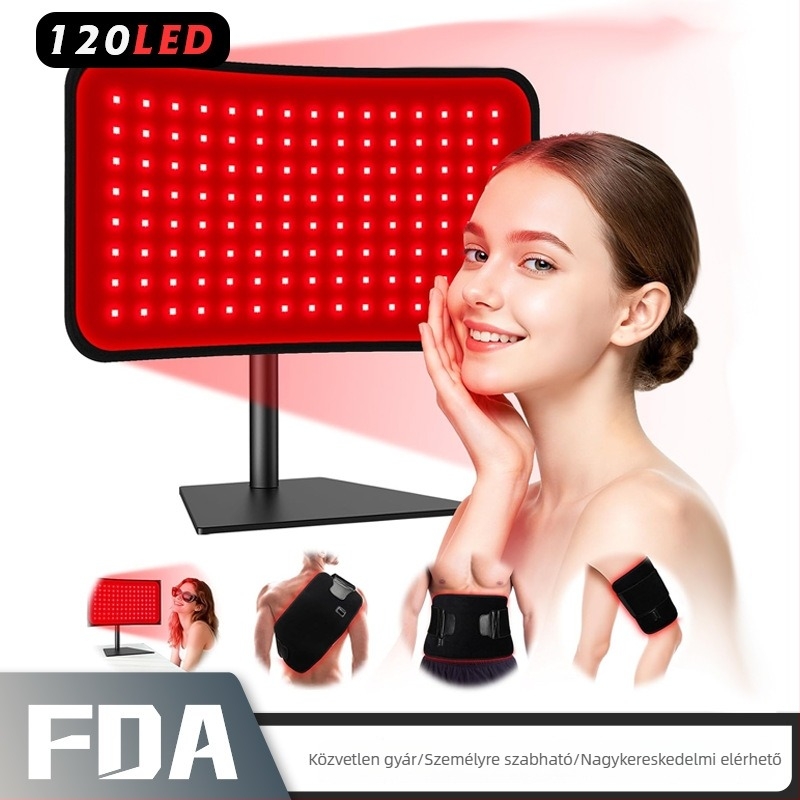 Infravörös fénnyel terápia lámpa deréktámasztóval, kivehető kettős funkciójú kozmetikai eszköz, asztali lámpa, modell RL-007, alumíniumötvözet test, 5-szintű fényerő