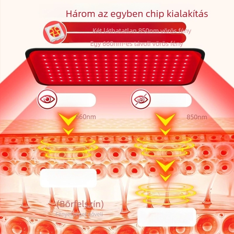 Infravörös fénnyel terápia lámpa deréktámasztóval, kivehető kettős funkciójú kozmetikai eszköz, asztali lámpa, modell RL-007, alumíniumötvözet test, 5-szintű fényerő