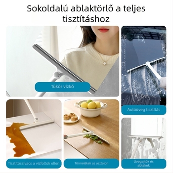 FaSoLa forgó ablakkaparó fürdőszobai üveg tisztító eszköz — kézi, otthoni használatra (PP/TPR), egyoldalas törölés