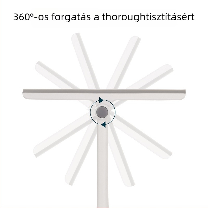 FaSoLa forgó ablakkaparó fürdőszobai üveg tisztító eszköz — kézi, otthoni használatra (PP/TPR), egyoldalas törölés