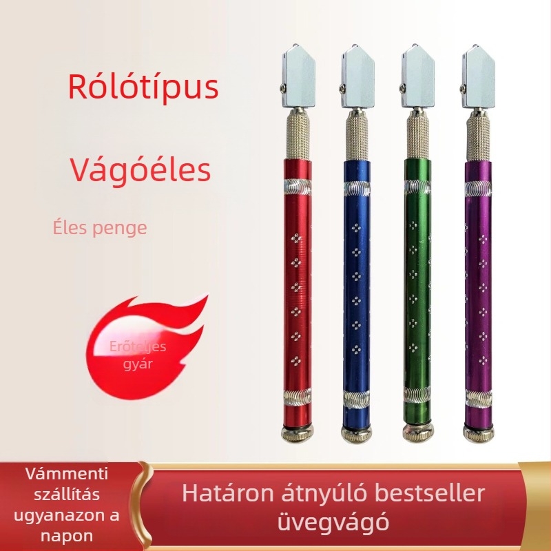 Üvegvágófej gyémántcsúccsal vastag üveghez – forgó nyílás, kerámia csempe vágás, kerámia gördülő kerék