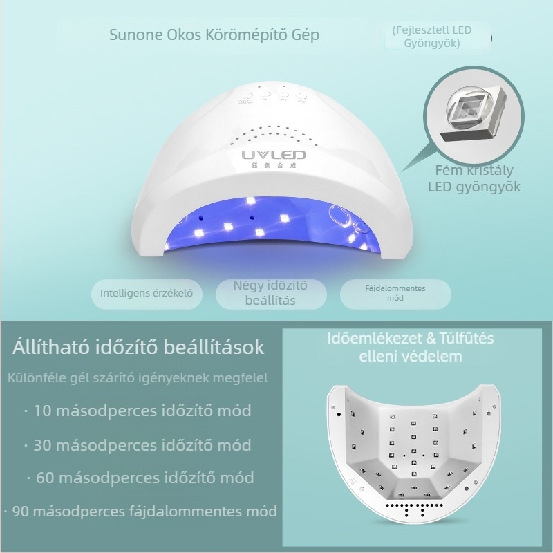 Sunone UV LED körömlámpa, 48W, professzionális szalon használatra