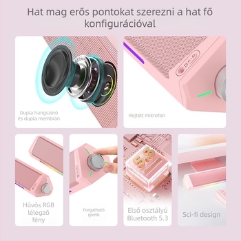 A010 Esports számítógép asztali hangszóró — Bluetooth + USB, két hangszóró, 10W, Dolby Digital